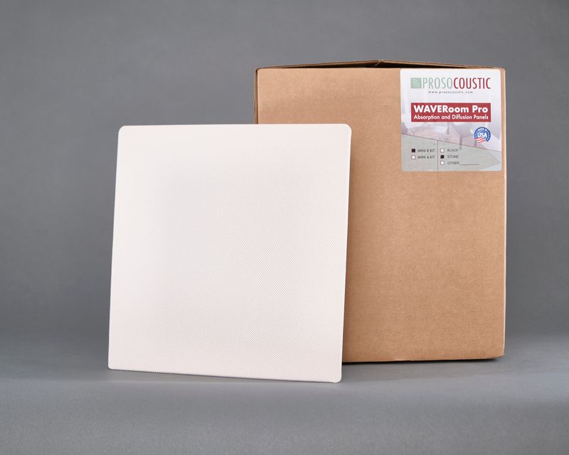 ProSoCoustic WAVERoom Pro Mini 4 Kit Includes 4 WAVEPro Mini Panels 12x12" 4 Sets of 8" Z-Clips Diamond Knit Stone