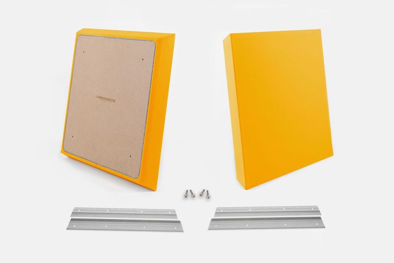 ProSoCoustic WAVERoom Pro Small Panel Pair Includes 2 WAVEPro Small Panels 24x24" 2 Sets of 18" Z-Clips Scuba Yellow