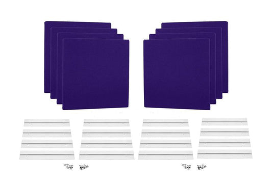 ProSoCoustic WAVERoom Pro Mini 8 Kit Includes 8 WAVEPro Mini Panels 12x12" 8 Sets of 8" Z-Clips Diamond Knit Purple