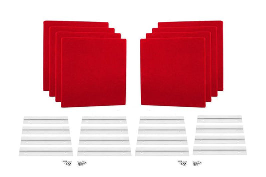 ProSoCoustic WAVERoom Pro Mini 8 Kit Includes 8 WAVEPro Mini Panels 12x12" 8 Sets of 8" Z-Clips Scuba Valentine Red