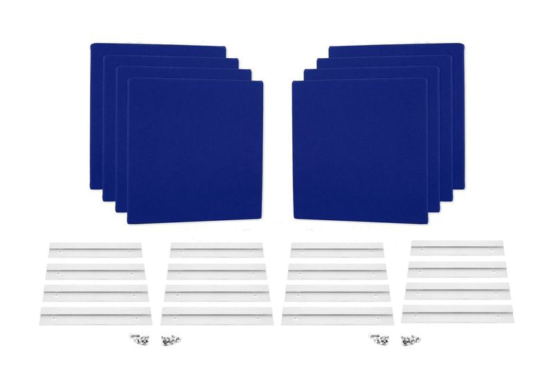 ProSoCoustic WAVERoom Pro Mini 8 Kit Includes 8 WAVEPro Mini Panels 12x12" 8 Sets of 8" Z-Clips Diamond Knit Royal