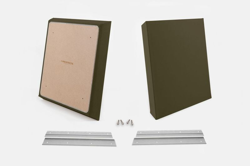 ProSoCoustic WAVERoom Pro Small Panel Pair Includes 2 WAVEPro Small Panels 24x24" 2 Sets of 18" Z-Clips Diamond Knit Moss