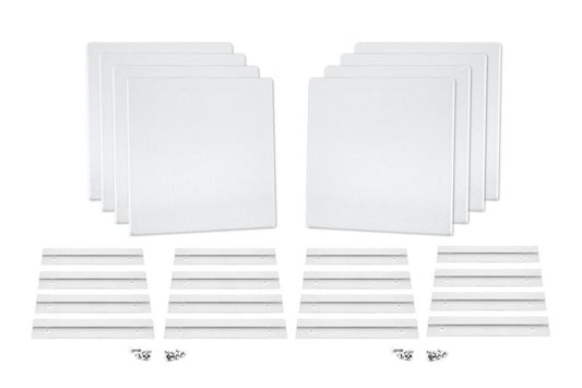 ProSoCoustic WAVERoom Pro Mini 8 Kit Includes 8 WAVEPro Mini Panels 12x12" 8 Sets of 8" Z-Clips Diamond Knit White