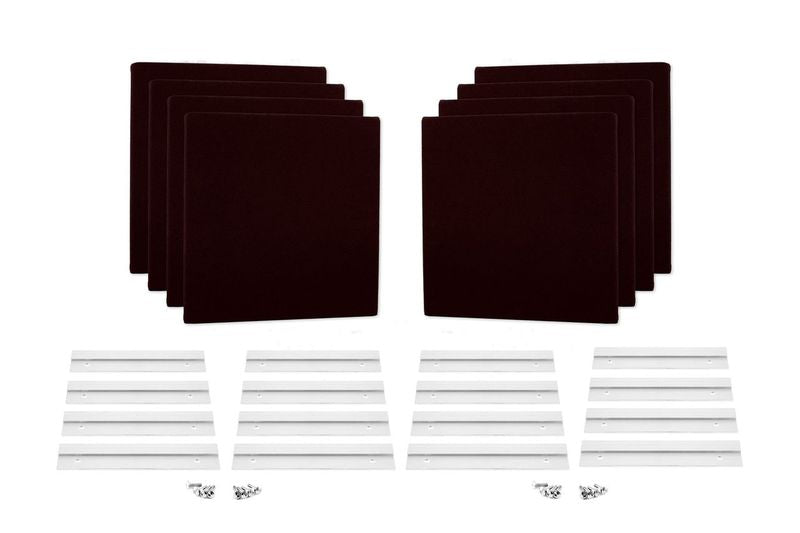 ProSoCoustic WAVERoom Pro Mini 8 Kit Includes 8 WAVEPro Mini Panels 12x12" 8 Sets of 8" Z-Clips Scuba Maroon