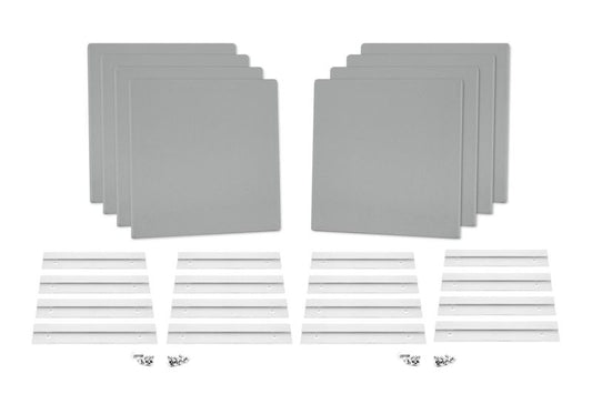 ProSoCoustic WAVERoom Pro Mini 8 Kit Includes 8 WAVEPro Mini Panels 12x12" 8 Sets of 8" Z-Clips Diamond Knit Gray