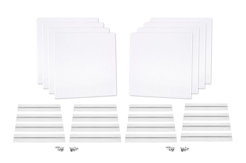 ProSoCoustic WAVERoom Pro Mini 8 Kit Includes 8 WAVEPro Mini Panels 12x12" 8 Sets of 8" Z-Clips Scuba White