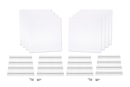 ProSoCoustic WAVERoom Pro Mini 8 Kit Includes 8 WAVEPro Mini Panels 12x12" 8 Sets of 8" Z-Clips Scuba White