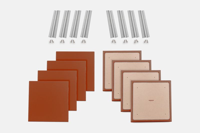 ProSoCoustic WAVERoom Pro Small Panel Booster Kit Includes 8 WAVEPro Small Panels 24x24" 8 Sets of 18" Z-Clips Diamond Knit Texas Orange