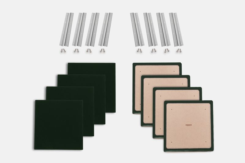 ProSoCoustic WAVERoom Pro Small Panel Booster Kit Includes 8 WAVEPro Small Panels 24x24" 8 Sets of 18" Z-Clips Diamond Knit Dark Green
