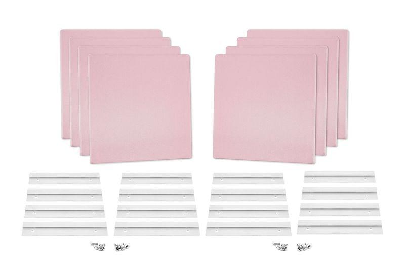 ProSoCoustic WAVERoom Pro Mini 8 Kit Includes 8 WAVEPro Mini Panels 12x12" 8 Sets of 8" Z-Clips Scuba Pink