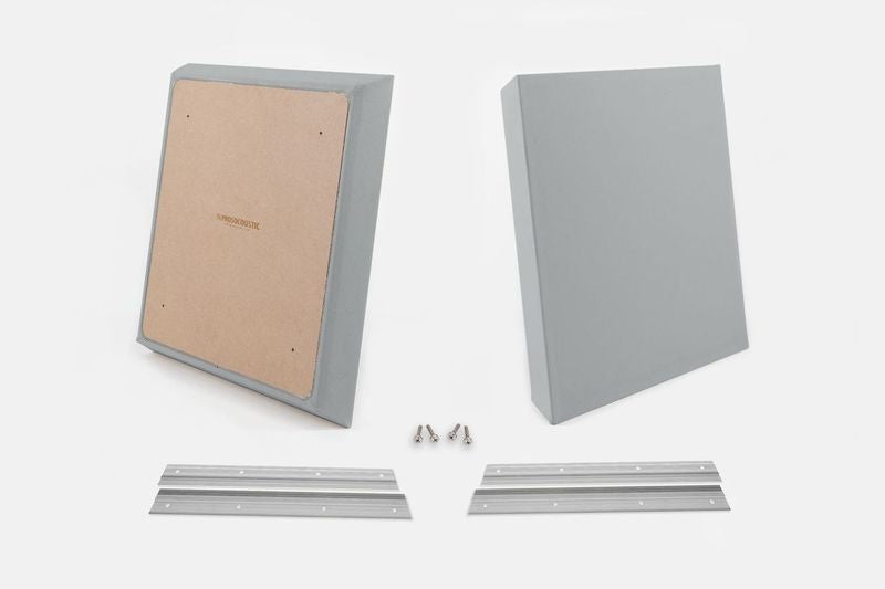 ProSoCoustic WAVERoom Pro Small Panel Pair Includes 2 WAVEPro Small Panels 24x24" 2 Sets of 18" Z-Clips Diamond Knit Gray