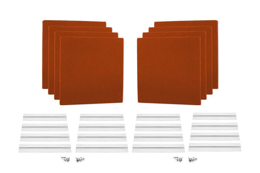 ProSoCoustic WAVERoom Pro Mini 8 Kit Includes 8 WAVEPro Mini Panels 12x12" 8 Sets of 8" Z-Clips Diamond Knit Texas Orange