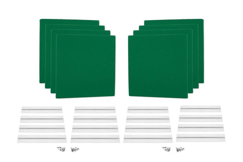 ProSoCoustic WAVERoom Pro Mini 8 Kit Includes 8 WAVEPro Mini Panels 12x12" 8 Sets of 8" Z-Clips Scuba Flag Green