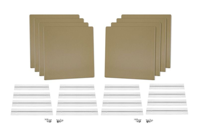 ProSoCoustic WAVERoom Pro Mini 8 Kit Includes 8 WAVEPro Mini Panels 12x12" 8 Sets of 8" Z-Clips Diamond Knit Khaki