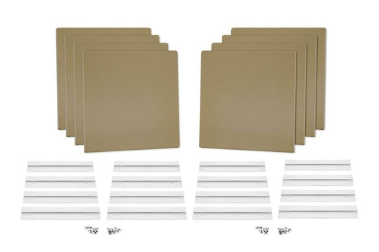 ProSoCoustic WAVERoom Pro Mini 8 Kit Includes 8 WAVEPro Mini Panels 12x12" 8 Sets of 8" Z-Clips Diamond Knit Khaki