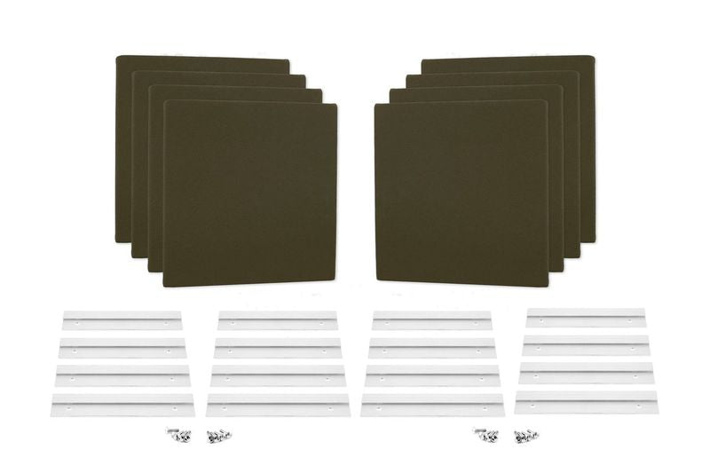 ProSoCoustic WAVERoom Pro Mini 8 Kit Includes 8 WAVEPro Mini Panels 12x12" 8 Sets of 8" Z-Clips Diamond Knit Moss