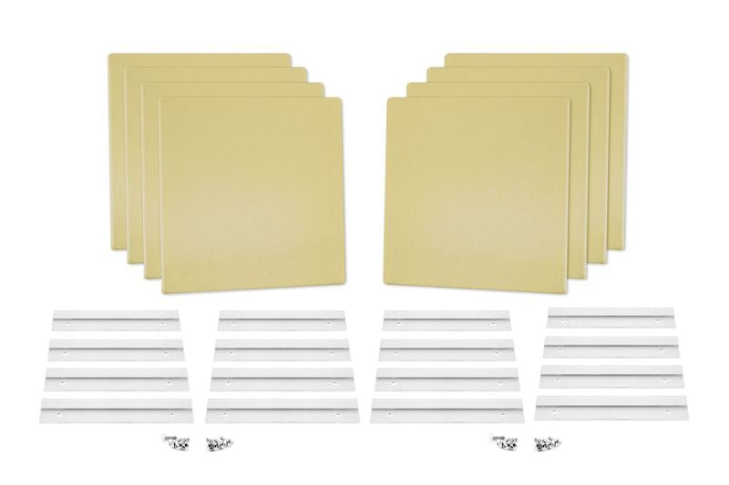 ProSoCoustic WAVERoom Pro Mini 8 Kit Includes 8 WAVEPro Mini Panels 12x12" 8 Sets of 8" Z-Clips Diamond Knit Vegas Gold