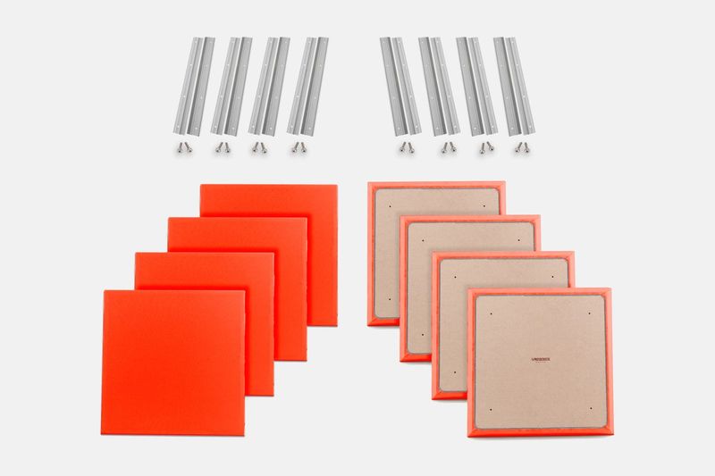 ProSoCoustic WAVERoom Pro Small Panel Booster Kit Includes 8 WAVEPro Small Panels 24x24" 8 Sets of 18" Z-Clips Diamond Knit Orange