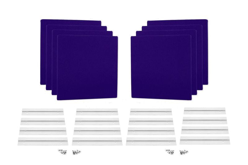 ProSoCoustic WAVERoom Pro Mini 8 Kit Includes 8 WAVEPro Mini Panels 12x12" 8 Sets of 8" Z-Clips Scuba Purple