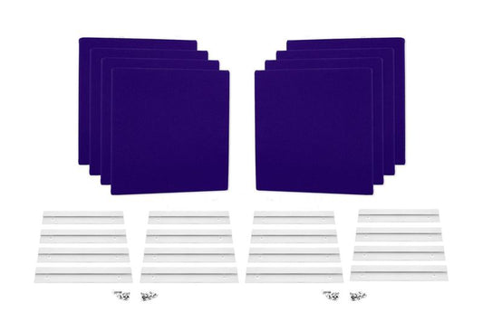 ProSoCoustic WAVERoom Pro Mini 8 Kit Includes 8 WAVEPro Mini Panels 12x12" 8 Sets of 8" Z-Clips Scuba Purple