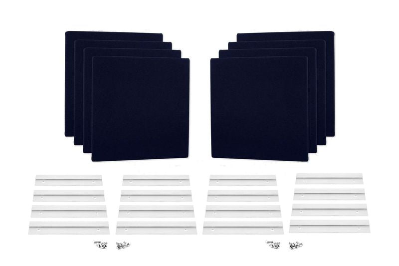 ProSoCoustic WAVERoom Pro Mini 8 Kit Includes 8 WAVEPro Mini Panels 12x12" 8 Sets of 8" Z-Clips Diamond Knit Navy