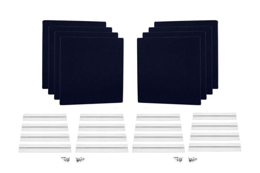 ProSoCoustic WAVERoom Pro Mini 8 Kit Includes 8 WAVEPro Mini Panels 12x12" 8 Sets of 8" Z-Clips Diamond Knit Navy