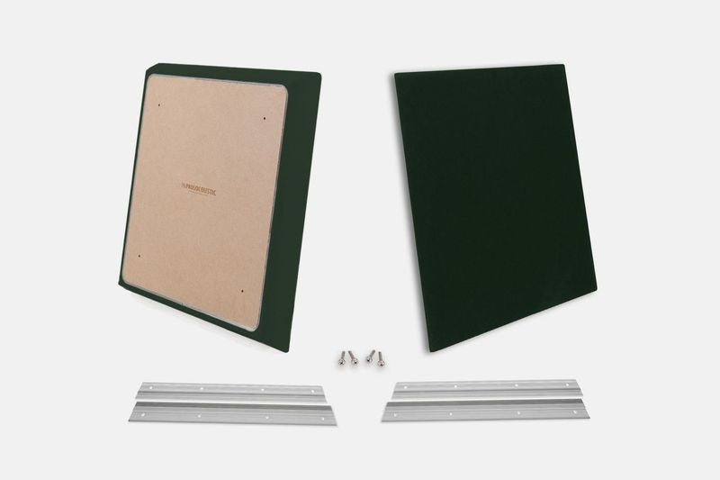ProSoCoustic WAVERoom Pro Small Panel Pair Includes 2 WAVEPro Small Panels 24x24" 2 Sets of 18" Z-Clips Diamond Knit Dark Green