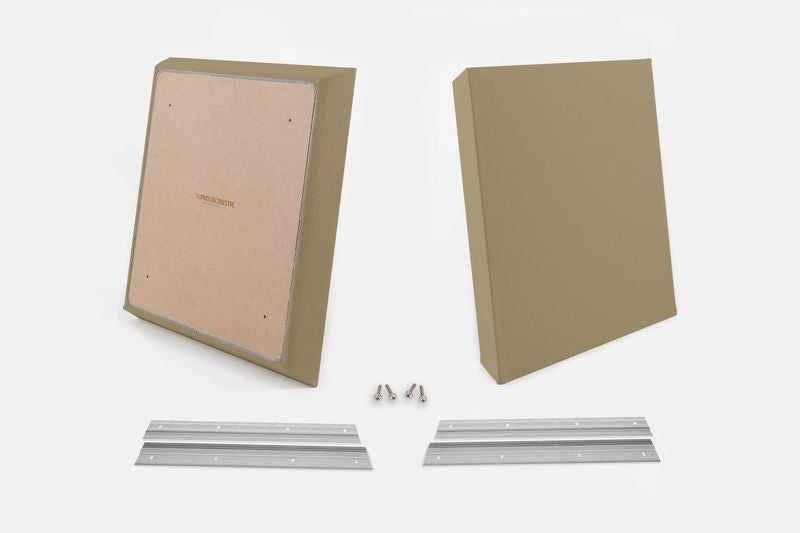 ProSoCoustic WAVERoom Pro Small Panel Pair Includes 2 WAVEPro Small Panels 24x24" 2 Sets of 18" Z-Clips Diamond Knit Khaki