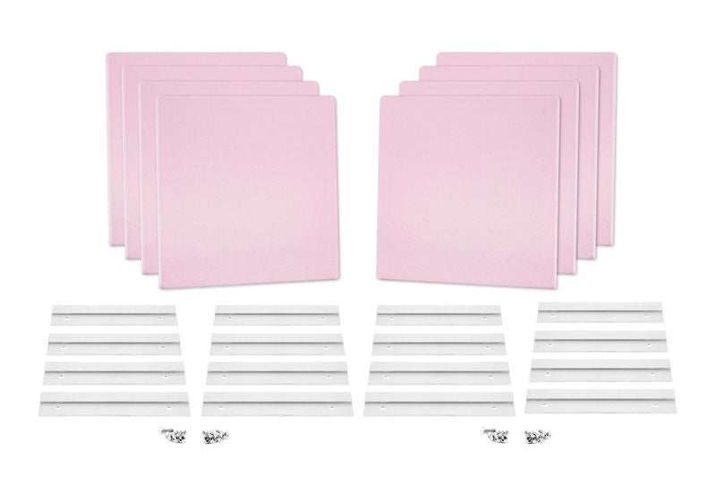 ProSoCoustic WAVERoom Pro Mini 8 Kit Includes 8 WAVEPro Mini Panels 12x12" 8 Sets of 8" Z-Clips Diamond Knit Pink