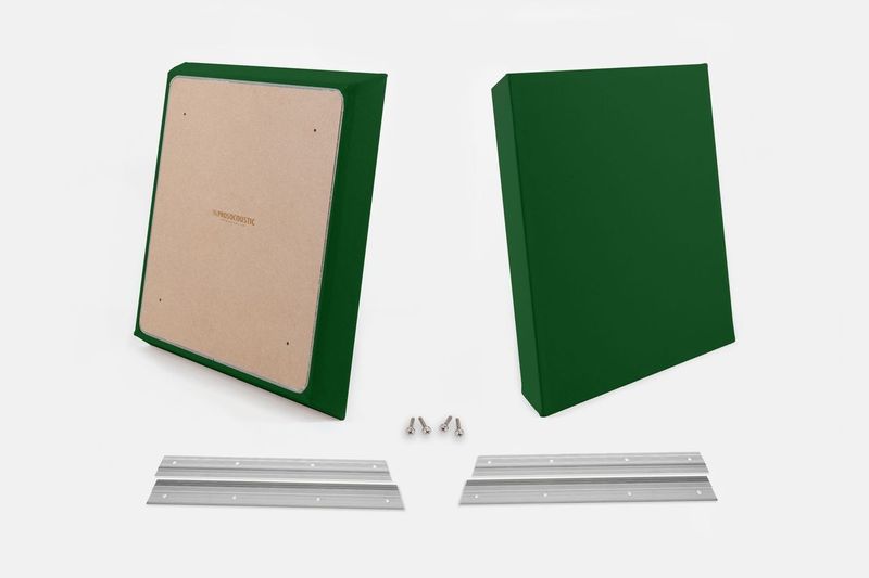 ProSoCoustic WAVERoom Pro Small Panel Pair Includes 2 WAVEPro Small Panels 24x24" 2 Sets of 18" Z-Clips Diamond Knit Kelly