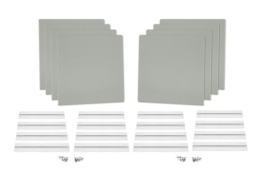 ProSoCoustic WAVERoom Pro Mini 8 Kit Includes 8 WAVEPro Mini Panels 12x12" 8 Sets of 8" Z-Clips Scuba Silver