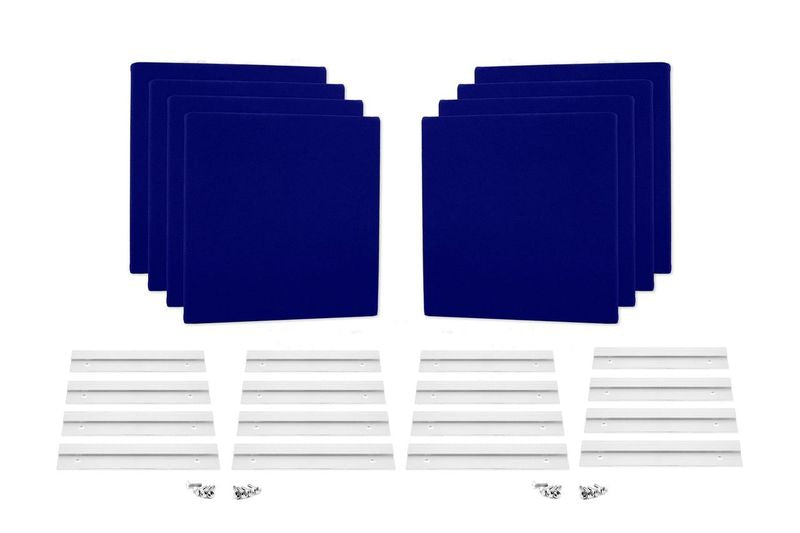 ProSoCoustic WAVERoom Pro Mini 8 Kit Includes 8 WAVEPro Mini Panels 12x12" 8 Sets of 8" Z-Clips Scuba Royal