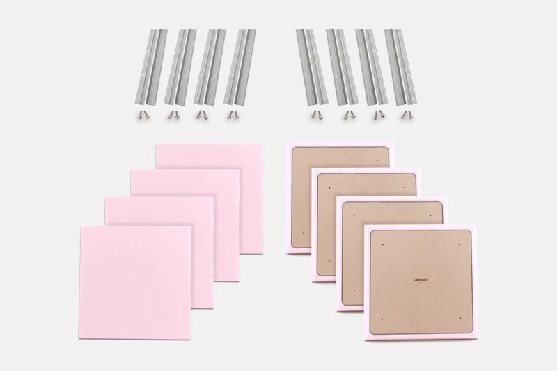 ProSoCoustic WAVERoom Pro Small Panel Booster Kit Includes 8 WAVEPro Small Panels 24x24" 8 Sets of 18" Z-Clips Diamond Knit Pink