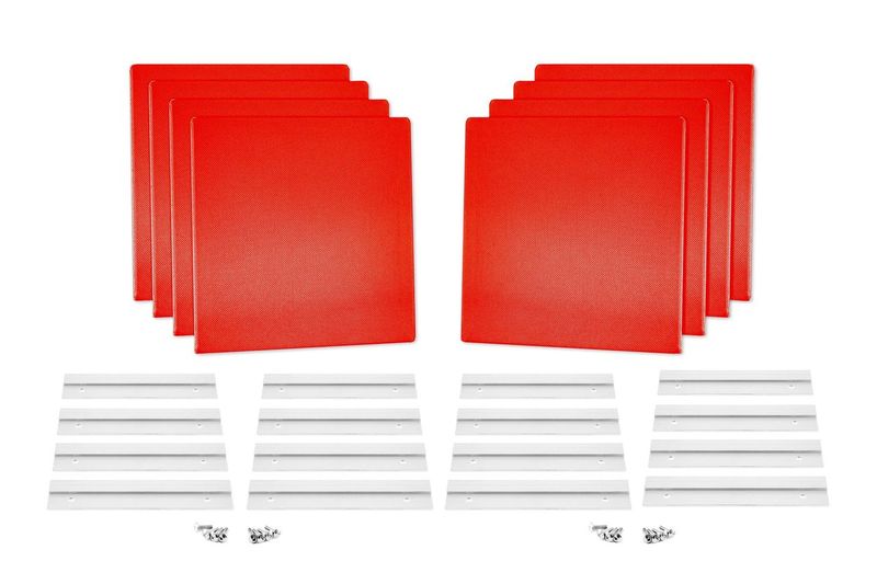 ProSoCoustic WAVERoom Pro Mini 8 Kit Includes 8 WAVEPro Mini Panels 12x12" 8 Sets of 8" Z-Clips Diamond Knit Orange