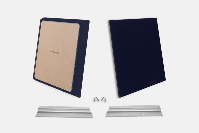 ProSoCoustic WAVERoom Pro Small Panel Pair Includes 2 WAVEPro Small Panels 24x24" 2 Sets of 18" Z-Clips Diamond Knit Navy