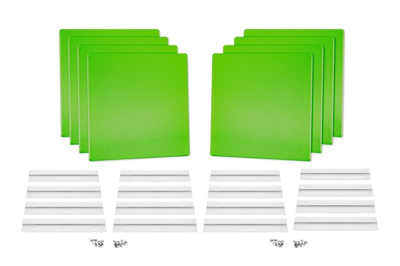 ProSoCoustic WAVERoom Pro Mini 8 Kit Includes 8 WAVEPro Mini Panels 12x12" 8 Sets of 8" Z-Clips Scuba Lime