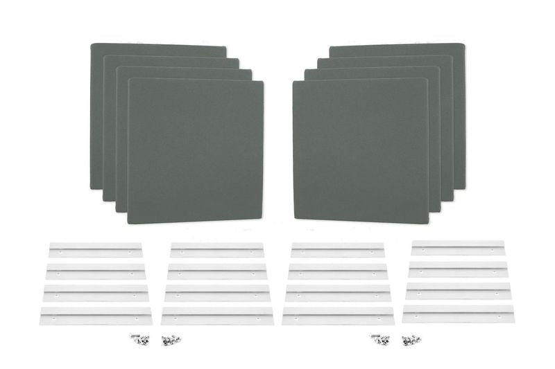 ProSoCoustic WAVERoom Pro Mini 8 Kit Includes 8 WAVEPro Mini Panels 12x12" 8 Sets of 8" Z-Clips Scuba Grey