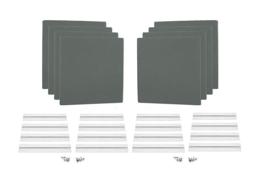 ProSoCoustic WAVERoom Pro Mini 8 Kit Includes 8 WAVEPro Mini Panels 12x12" 8 Sets of 8" Z-Clips Scuba Grey