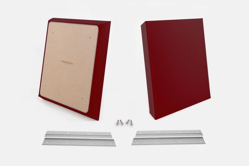 ProSoCoustic WAVERoom Pro Small Panel Pair Includes 2 WAVEPro Small Panels 24x24" 2 Sets of 18" Z-Clips Diamond Knit Cardinal