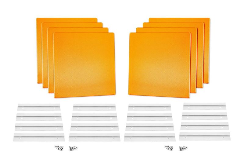 ProSoCoustic WAVERoom Pro Mini 8 Kit Includes 8 WAVEPro Mini Panels 12x12" 8 Sets of 8" Z-Clips Scuba Yellow