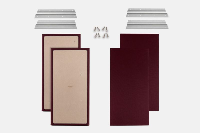 ProSoCoustic WAVERoom Pro Big Panel Booster Kit Includes 4 WAVEPro Big Panels 24x48" 4 Sets of 18" Z-Clips Diamond Knit Maroon