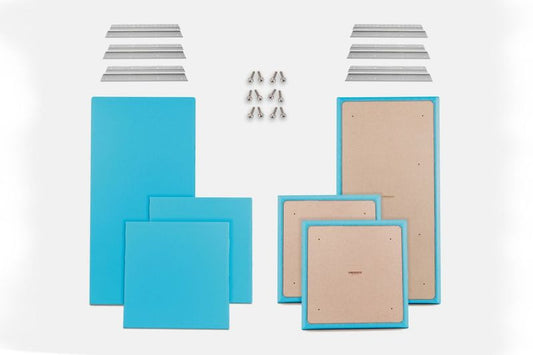 ProSoCoustic WAVERoom Pro Basic Kit Includes 2 WAVEPro Big Panels 24x48" 4 WAVEPro Small Panels 24x24" 6 Sets of 18" Z-Clips Scuba Turquoise