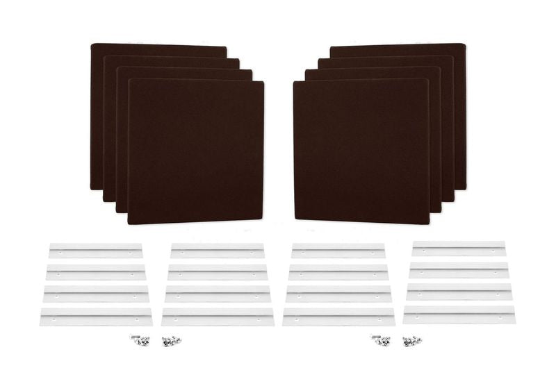 ProSoCoustic WAVERoom Pro Mini 8 Kit Includes 8 WAVEPro Mini Panels 12x12" 8 Sets of 8" Z-Clips Diamond Knit Brown