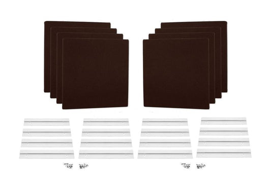 ProSoCoustic WAVERoom Pro Mini 8 Kit Includes 8 WAVEPro Mini Panels 12x12" 8 Sets of 8" Z-Clips Diamond Knit Brown