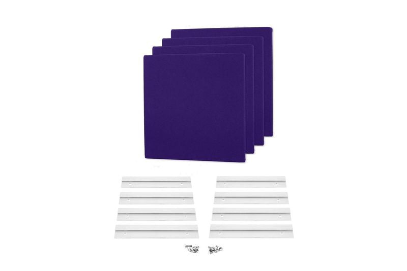 ProSoCoustic WAVERoom Pro Mini 4 Kit Includes 4 WAVEPro Mini Panels 12x12" 4 Sets of 8" Z-Clips Diamond Knit Purple