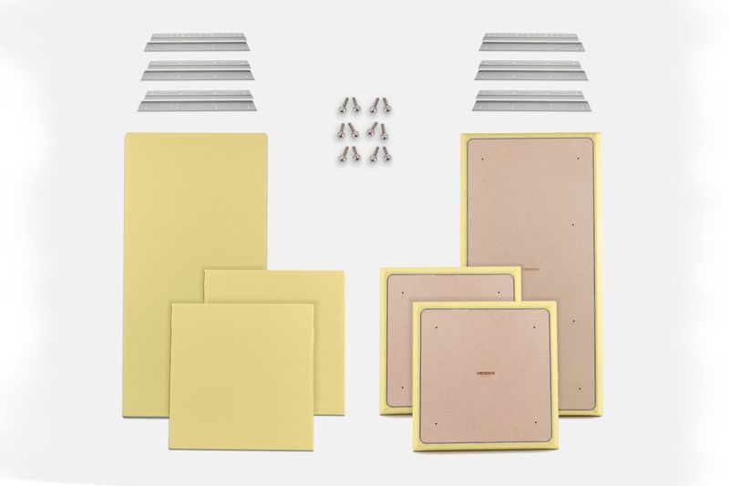 ProSoCoustic WAVERoom Pro Basic Kit Includes 2 WAVEPro Big Panels 24x48" 4 WAVEPro Small Panels 24x24" 6 Sets of 18" Z-Clips Diamond Knit Vegas Gold