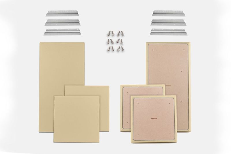 ProSoCoustic WAVERoom Pro Basic Kit Includes 2 WAVEPro Big Panels 24x48" 4 WAVEPro Small Panels 24x24" 6 Sets of 18" Z-Clips Scuba Champagne