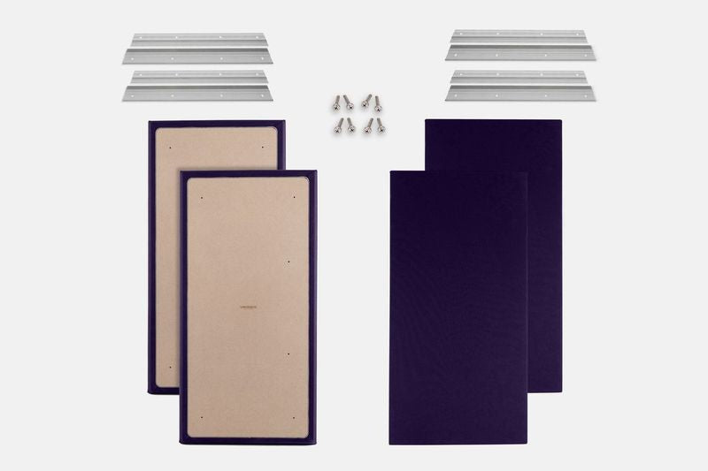 ProSoCoustic WAVERoom Pro Big Panel Booster Kit Includes 4 WAVEPro Big Panels 24x48" 4 Sets of 18" Z-Clips Diamond Knit Dark Purple