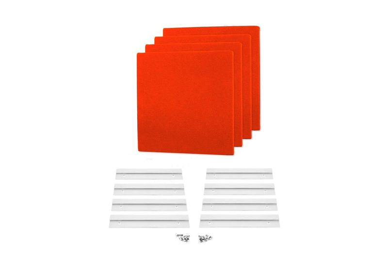 ProSoCoustic WAVERoom Pro Mini 4 Kit Includes 4 WAVEPro Mini Panels 12x12" 4 Sets of 8" Z-Clips Diamond Knit Orange