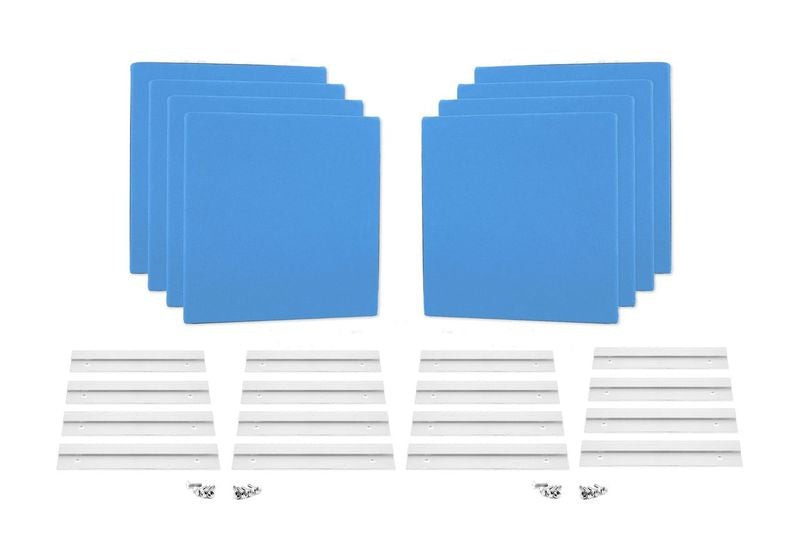 ProSoCoustic WAVERoom Pro Mini 8 Kit Includes 8 WAVEPro Mini Panels 12x12" 8 Sets of 8" Z-Clips Diamond Knit Columbia Blue